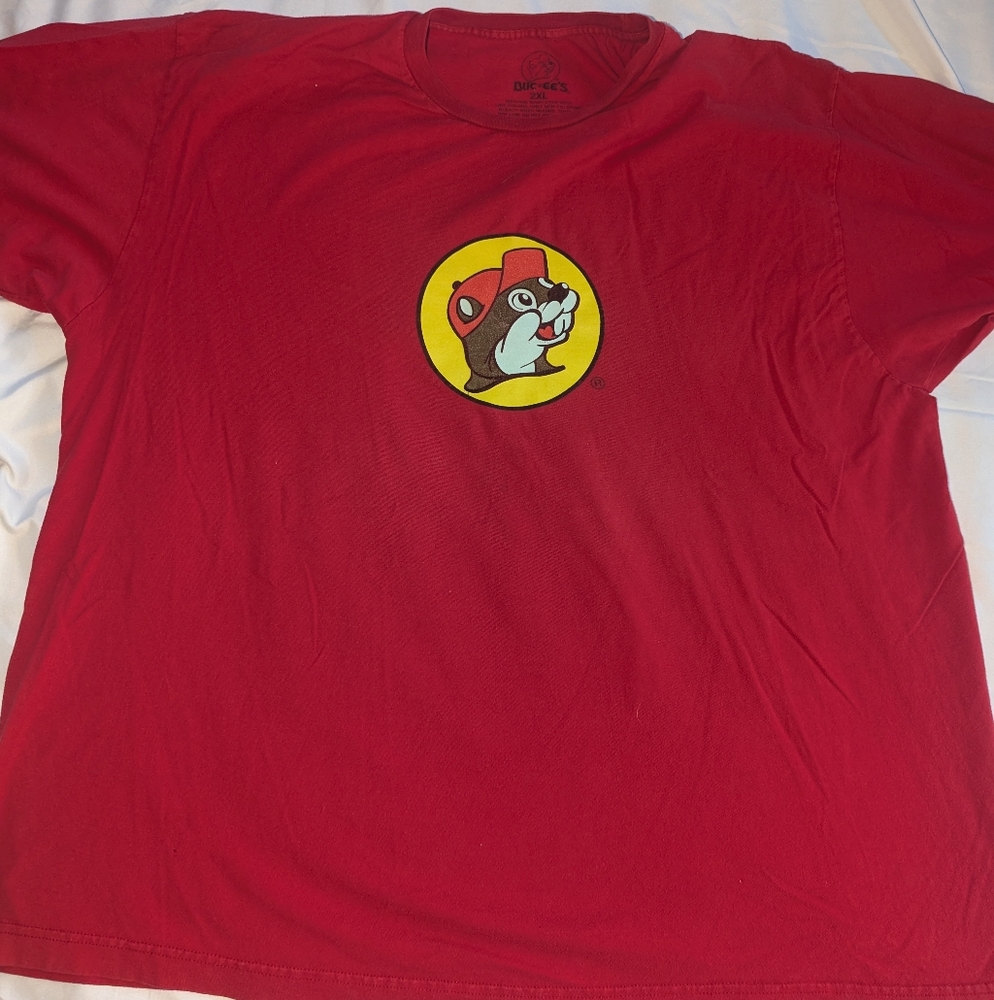 Buc-ees Adult XXL Red Graphic‎ Logo Print Short Sleeve T-shirt